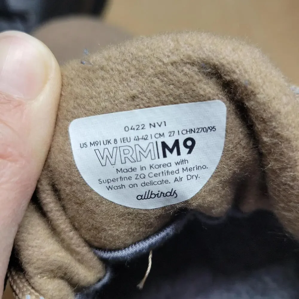 Allbirds Wool Runner Mizzles Sneakers Men 9 Brown Wool Lace Up Low Top WRM